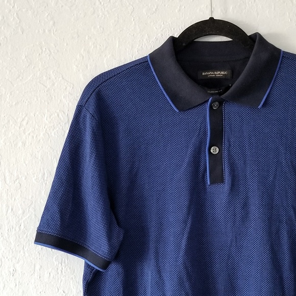 Banana Republic Other - Banana Republic Blue Geo Print Polo Medium NWT